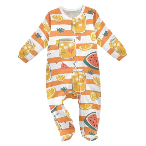 vvfelixl Baby Blay One Piece Footies Orange Juice Baby