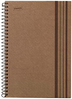 Staples 749563 Sustainable Earth 1-Subject Wirebound Notebook Brown 8-1/2X11 Each