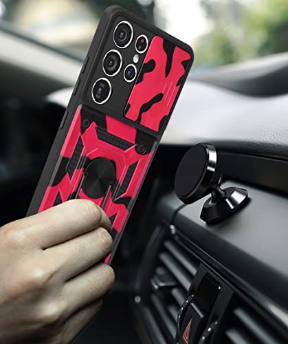 Coque de protection camouflage rigide pour iPhone 11 rouge avec ring holder - 3
