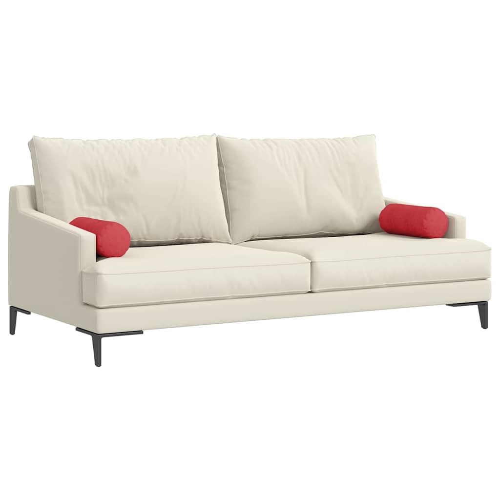 2 cojines color rojo, 15 x 40 cm de diámetro, tejido con funda extraíble, ergonómico para silla, oficina, comedor, cojín de asiento, cojín acolchado, lavable y antideslizante