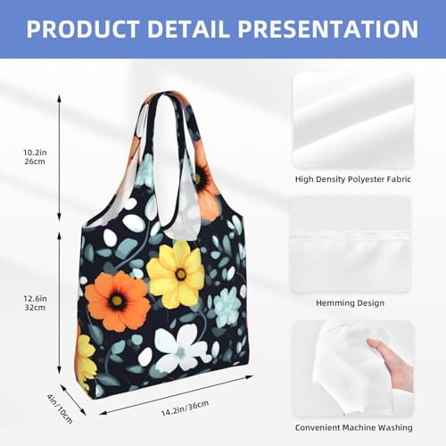 Beautiful colourful flowers Printed canvas bag Women's fashionable shoulder bag4