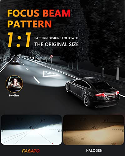 Fasato H11 H8 H9 Led Headlight Bulbs 6500K White, 350% Brighter Led High Low Beam, 1:1 Mini Size With Fan, Plug And Play Conversion Kits, Pack Of 2 #TOP4