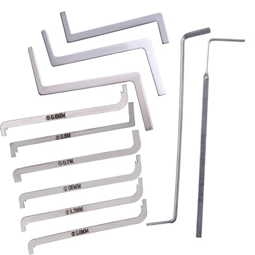 Joalpysm 11 llaves de tensión de ganzúa, herramienta de cerrajería de varilla de empuje