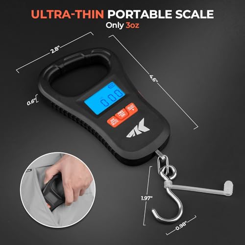 Image of KastKing ToughTide Fishing Scale, USB Charging, 65lb Capacity, Ultra-Thin Digital Fish Scale, LCD Display, Ergonomic Handle, Fish Scales Digital Weight, Fishing Accessories for Men