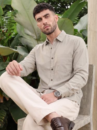 Image of Amazon Brand - INKAST Men Solid Cotton Shirt | Casual Wear | Basic Essential Plain Everyday & Office Wear | Full Sleeve | Regular Fit