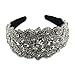 Baroque Crystal Flower Headband for Women Big Wide Chunky Rhinestone Bead Hairband Hairwear Jeweled Head Accessories (H1066-white)