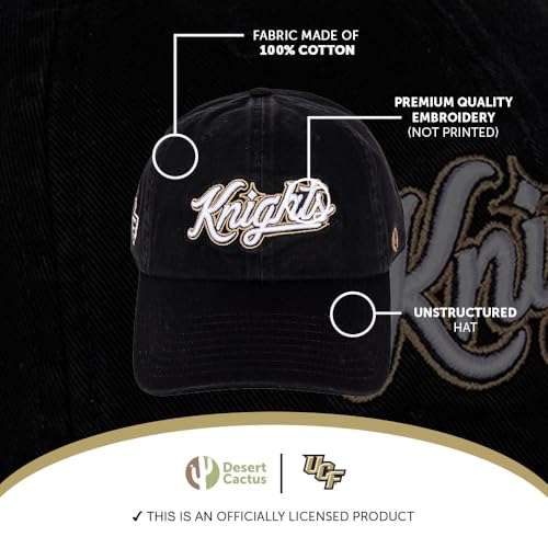 Gorra bordada ajustable negra estilo Baseball UCF miniatura 4