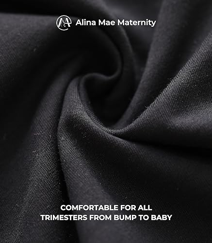 Alina Mae Maternity PRPT Maternity Pants Comfortable Stretch Over-Bump Women Pregnancy Casual Capris thumb #6