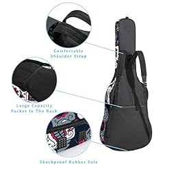 Housse de guitare colorée en tissu Oxford imperméable avec motif de crâne et fleurs avec bandoulière réglable - Les Beatles, Paul McCartney, John Lennon, RIngo Starr, George Harrison Housse de guitare colorée en tissu Oxford imperméable avec motif de crâne et fleurs avec bandoulière réglable – Image 3