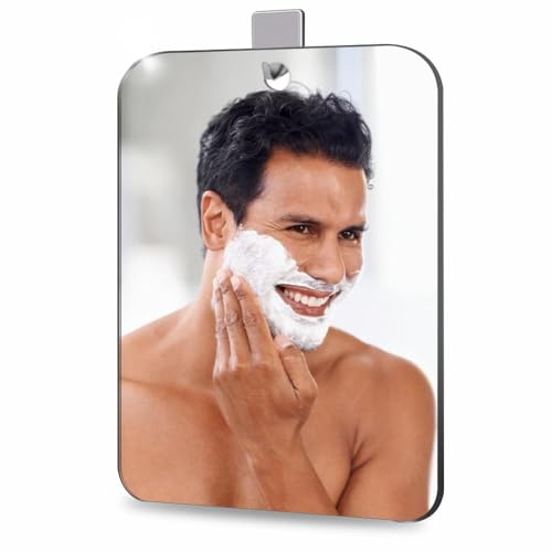 Shower Shaving Mirror With HooK, 1PCS 19.98x24.03 CM Peel And Stick on Mirror for Wall Mirrors Decorative, Toddlers for Kids Bedroom, Acrylic Plastic Small Mirrors for Classroom Decor Stickers