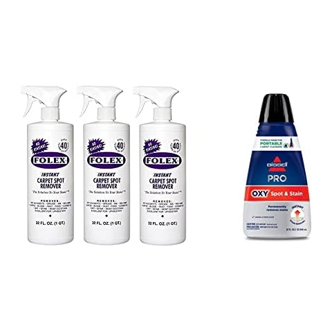 FOLEX Instant Carpet Spot Remover (32oz Pack of 3) and Bissell Portable Machine Formula (32 Fl Oz) Cover