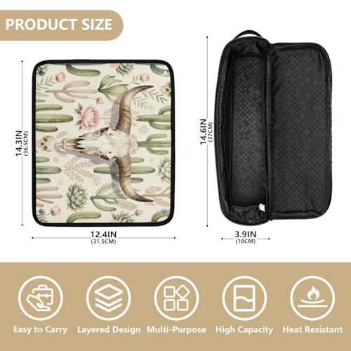 Bolso de viaje para herramientas de cabello resistente al calor con almohadilla impermeable para planchas, rizadores y organizador de estilo bohemio occidental miniatura 4