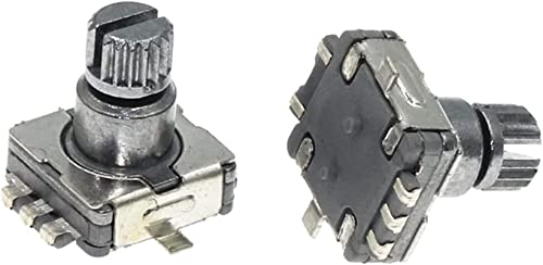 Codeur rotatif EC11 SMD 5 broches avec interrupteur poussoir et arbre prune 10mm lot de 5pcs