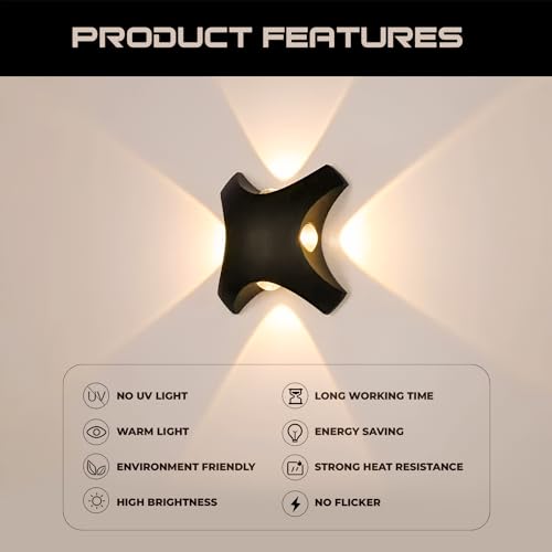Image of GIGAWATTS 4W Garden Downlight LED 3-Colour 2500K Gate Pillar Boundary Light 220V IP54 BIS Approved Outdoor Bulkhead Waterproof Exterior Wall Fixture Lamp (White /WW /CW, Pack of 1)