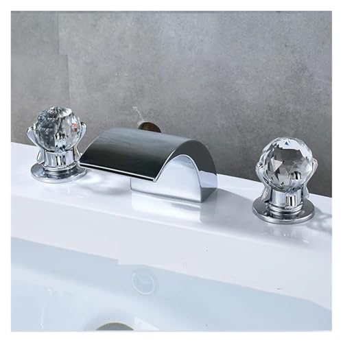 Robinet mitigeur monté sur comptoir à bec cascade et double commande - 4