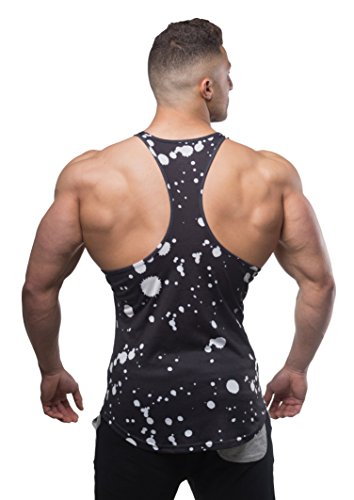 Jed North Bodybuilding Tank Top Gym Stringer Y-Back Muscle Racerback,Splash,X-Large - Thumbnail 2