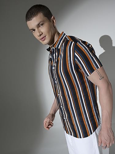 Image of Hubberholme Men's Rayon Relaxed Fit Printed Half Sleeve Resort Shirt