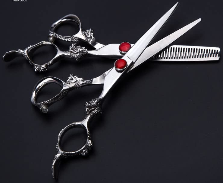 Nożyczki fryzjerskie 6 cali 440c Dragon Handle Cutting Barber do przerzedzania włosów (zestaw B) (zestaw
