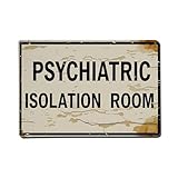 Psychiatrische Isolation Raumschild Muster Druck Blechschild Retro Metallschild für Café Bar Pub Zuhause Spielzimmer Fitnessstudio Club Wanddekoration Vintage Metallposter 20,3 x 30,5 cm