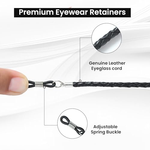Image of GENIQUE Genuine Leather Glasses Strap, Eyeglass Chain,Eye Glasses holders around Neck, Sunglass Strap for Men