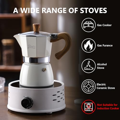 Image of Espresso Maker Stovetop,Camping Moka Pot 2 Cup /120ML,Stove Top Espresso Italian Coffee Maker,Easy to Use (Blue)
