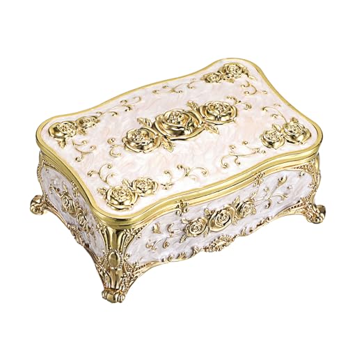 Hipiwe HPWSN01002 Metal Jewelry Box With Rose Pattern cover