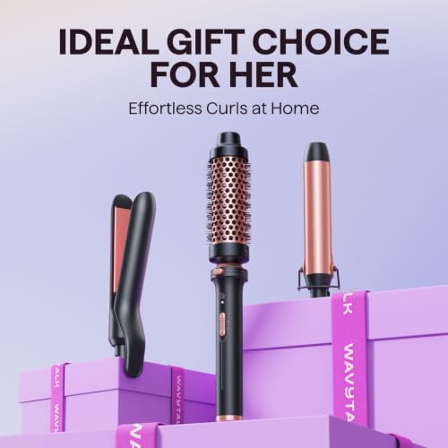 Image of Wavytalk 3 in 1 Curling Wand Set, Multi Curl, Curling Iron Set with Heated Round Brush, Smooth Iron Hair Straightener, 1 1 /4 Inch Curling Iron, Double Tension Hair Curler