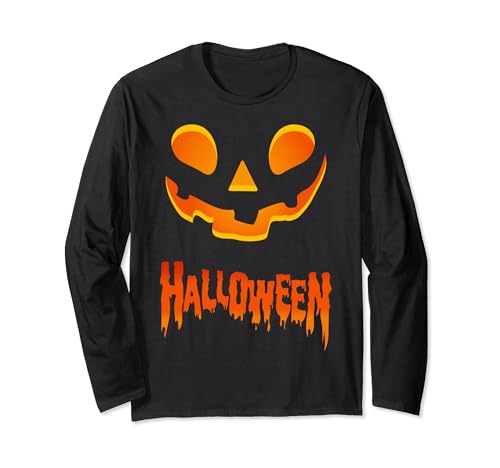 Zucca Spaventosa Frase Divertente per Halloween Maglia a Manica