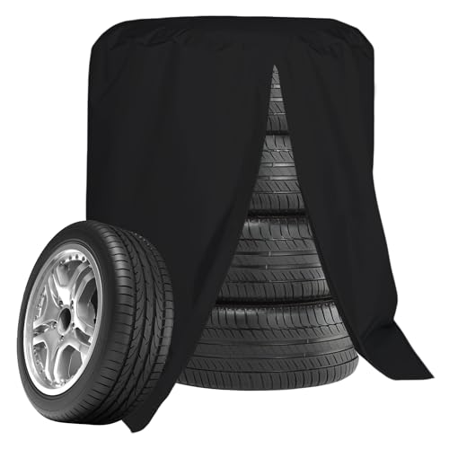 Funda protectora para neumáticos de coche Nizirioo 210D Oxford para 4 neumáticos (18/19/20/21/22 pulgadas), funda protectora impermeable para neumáticos, bolsa universal, 85 x 120 cm (negro)