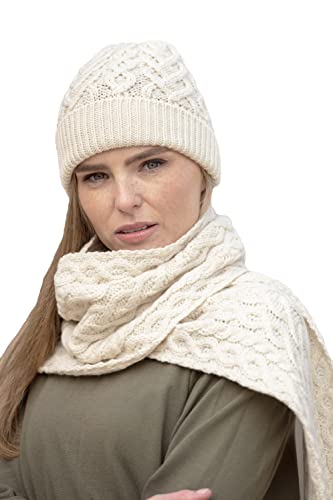 Aran Crafts Women's Irish Cable Knitted Wool Heart...
