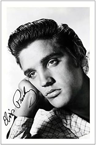 Elvis Presley Signed 12x8 Inch Photo Print Pre Printed Signature Love Me Tender Autograph Gift