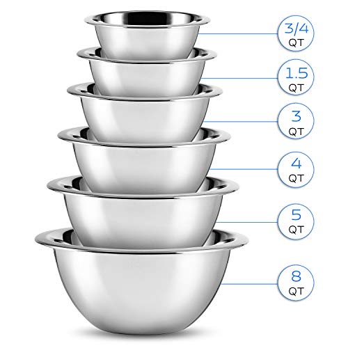 Set de 6 tazones de acero inoxidable para mezclar miniatura 3