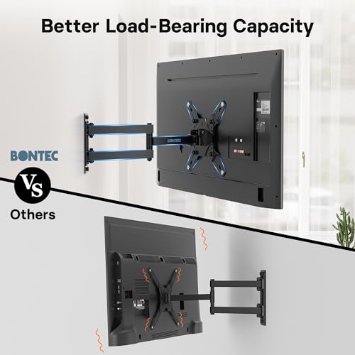 BONTEC Soporte TV Pared Inclinable y Giratorio de 13-42 Pulgadas Planos Curvos LCD LED OLED, Soporte Pared TV con Brazo Extensible, hasta 25 kg, Máx VESA 200x200 mm - imagen 2