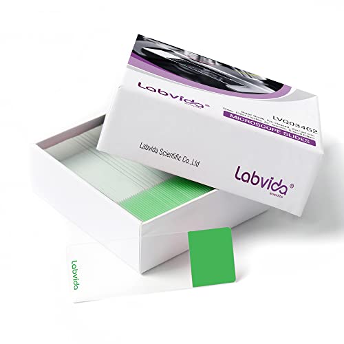 Labvida 144pcs of Pre-Cleaned Green Color Frosted Microscope Slide, Dim.75mmx25mm,