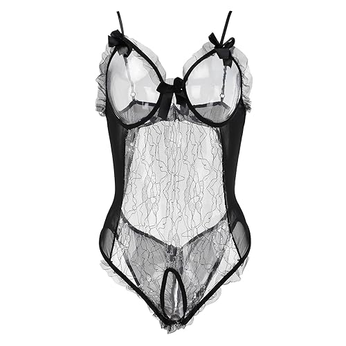 ZTFYKLIN Conjunto De Sujetador Y Bragas Encaje con Cinturón Bordado Sexy para Mujer, Interior Lencería, Negra Mujer Colegiala (Black, L) Abertura Delantera Aros 110 Sujetadores Relleno Deportivo