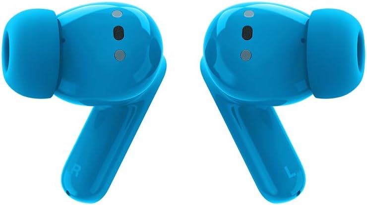 Motorola Moto Buds Bass XT2443-1 Dynamic ANC, Triple Microphone Array, Bluetooth 5.3, IP54 Water & Dust Resistant, Dolby Atmos Audio - (Blue Jewel)