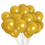 Metallic Gold Balloons 12 Inches 100 Pack Engagement Decorations for Adults and Kids Birthday Party Baby Shower Bachelorette Engagement Wedding Anniversary Decor Supplies