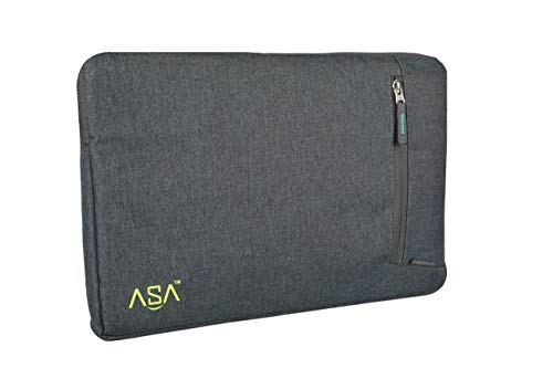 Image of Fabric Inner Protection and Water Resistance 15.6 inches Grey Laptop Sleeve with Main Utility Pocket