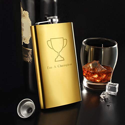 GENNISSY 12oz flasks for liquor for men,304 18/8 Stainless Steel Flask with Funnel
