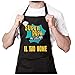 LaMAGLIERIA Grembiule personalizzato uomo donna tuo nome Super Papà in cucina, Nero