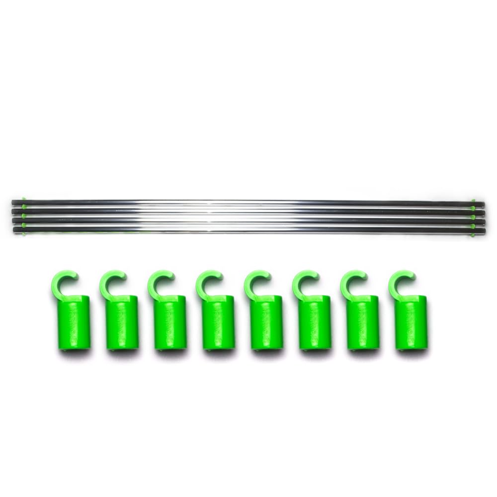 Fixture Poles 150x150 cm do tyczek Ø16 mm, zielone pręty stabilizujące Space Booster do namiotów uprawowych, modułowe wzmocnienie ścian