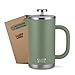 Campo Libre.® Giorgio. French Press I Kaffeebereiter aus doppelwandigem Edelstahl 0,6l I plastikfreie Kaffeepresse mit Thermofunktion inkl. Ersatzfilter I Kaffeezubereiter I 100% recycelter Edelstahl
