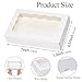 RomanticBaking 50 Pack DIY Assembly White 7 x 4 3/8 x 1½ inches Cookies Boxes with Window Bakery Packaging for Macaron Cakesickle Chocolate