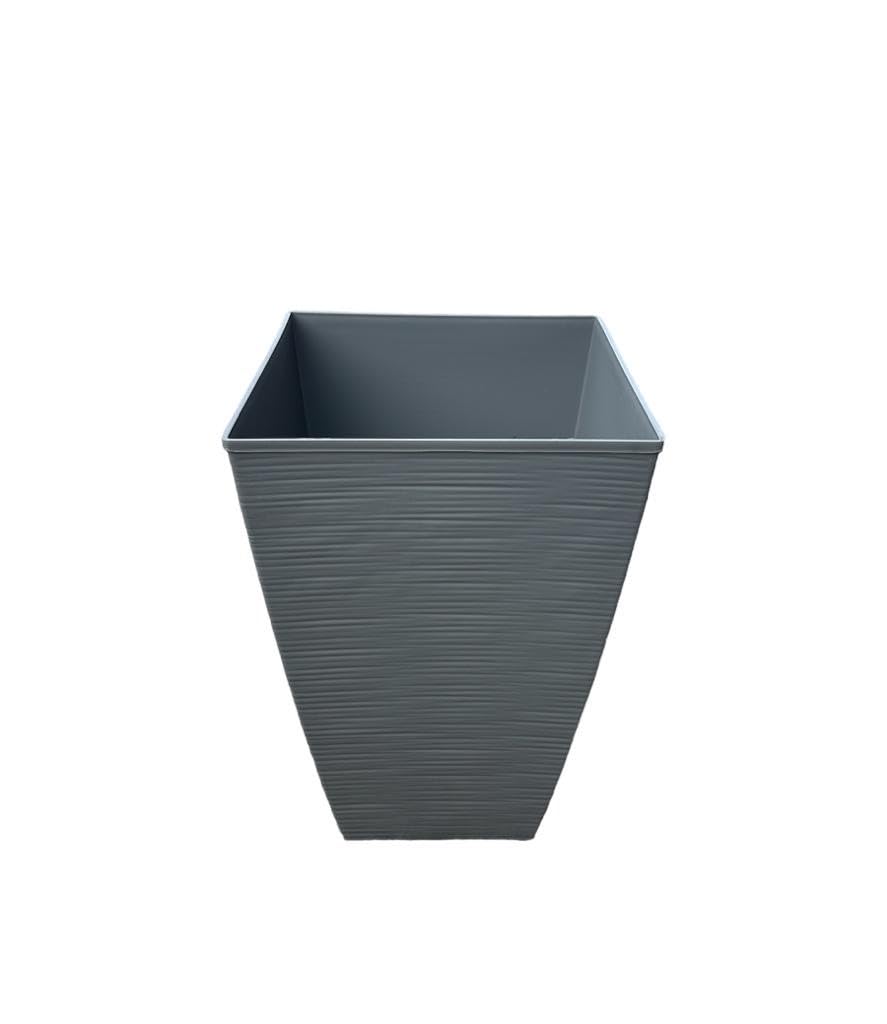 Tamersgifts Tall Square Planters Plastic 45cm Height Indoor/Outdoor (Grey Plant Pot Sienna)
