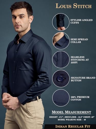 Image of LOUIS STITCH Men's Regular Fit Formal Shirts for Men (ST-S1-CF-900 (1))