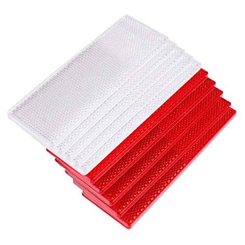 10 piezas de tiras reflectivas adhesivas para auto rojo y blanco miniatura 1