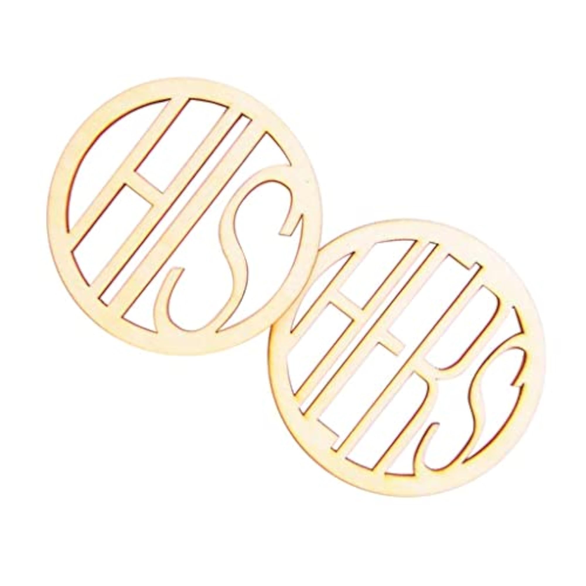 Pair Wedding His and Hers Wooden Coaster Holder