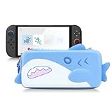 GeekShare Switch2ケース switch2対応 2025有機ELモテル用 スイッチ収納ケース joy con HDMIケーブル イヤホン小物入れ 大容量収納 防水防汚 耐衝撃 全面保護 10枚ゲームカード収納 旅行用 誕生日プレゼント - サメ君