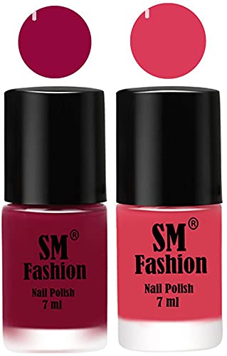 Image of Long Lasting Nail Polish | Nail Paint Combo 7 ml Each) - Set of 2 Cherry Blossom-Rose