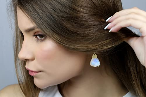 Boucles d'Oreilles Initiales avec Pierre de Naissance Juin pour un Cadeau Unique